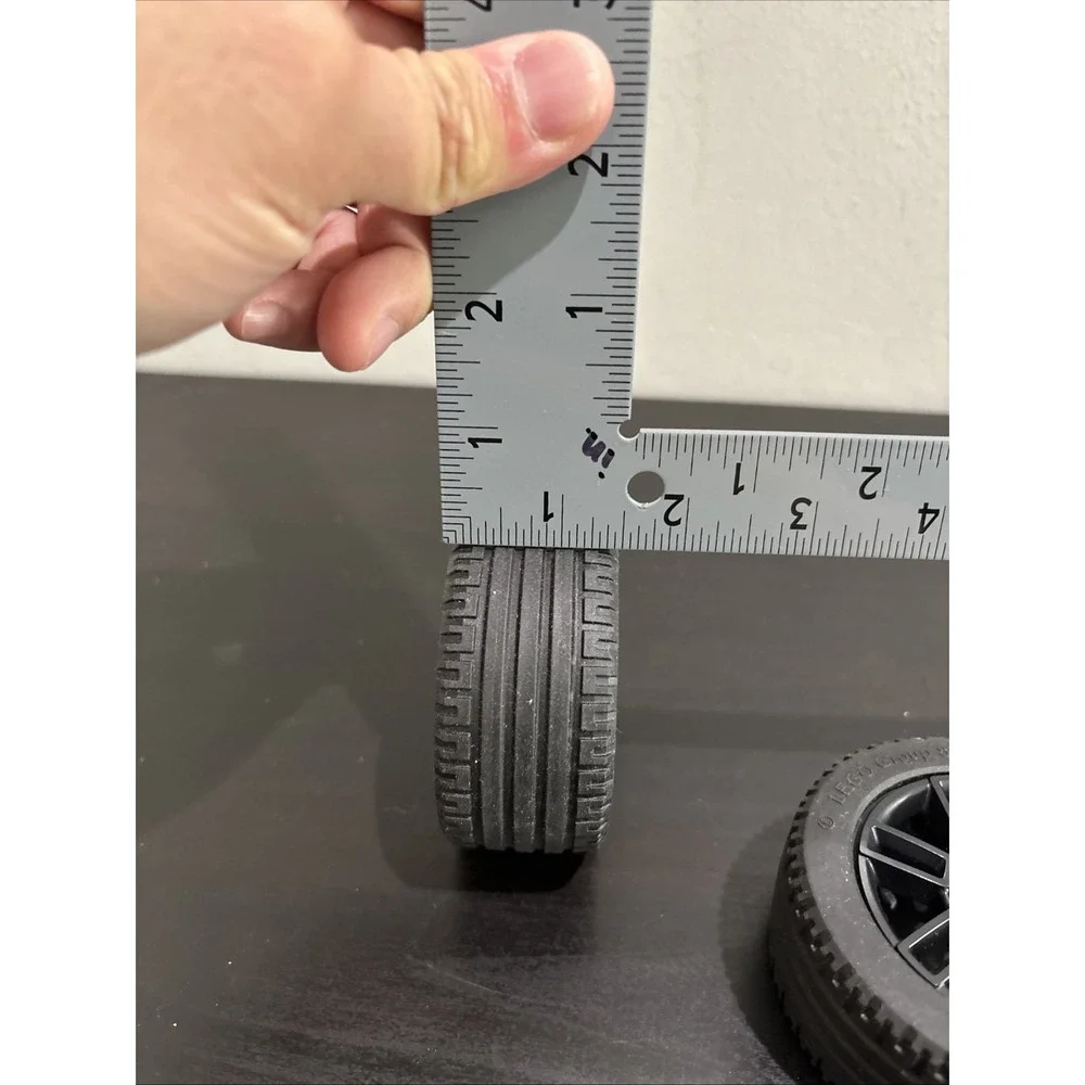 LEGO Technic 6 Pinhole Black Wheels, 81.6 x 36 R Tires, Lot of 4